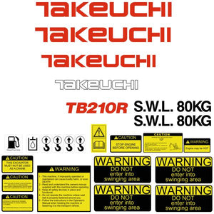 Takeuchi TB210R Decal Kit - Mini Excavator