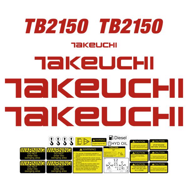 Takeuchi TB2150 Decal Kit - Excavator