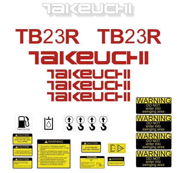 Takeuchi TB23R Decal Kit - Mini Excavator