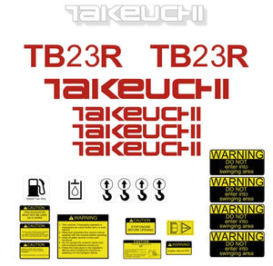 Takeuchi TB23R Decal Kit - Mini Excavator