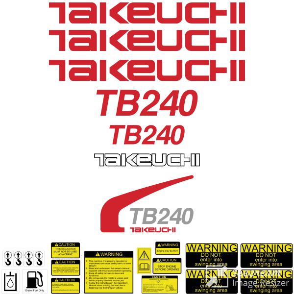 Takeuchi TB240 Decal Kit - Mini Excavator