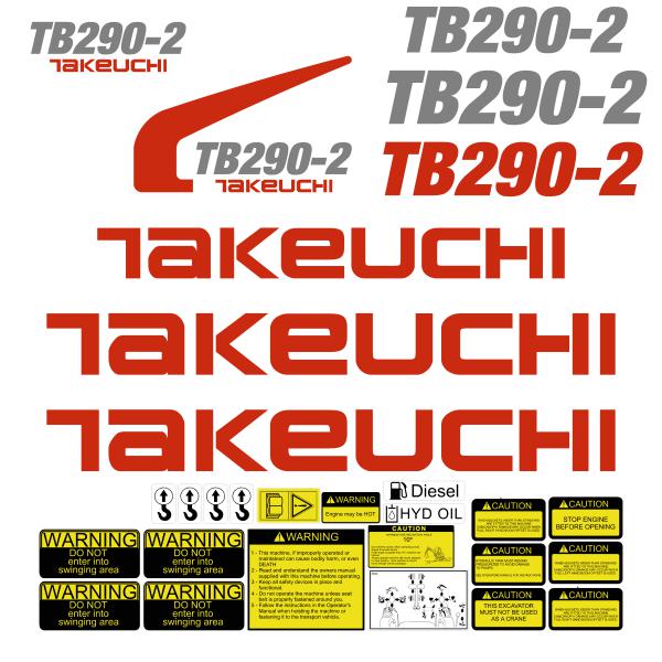 Takeuchi TB290-2 Decal Kit - Mini Excavator
