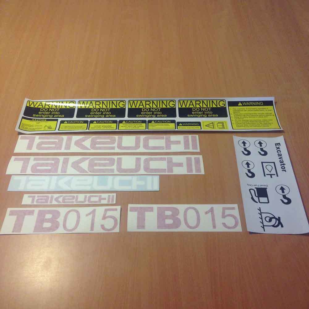 Takeuchi TB015 Decal Sticker Kit