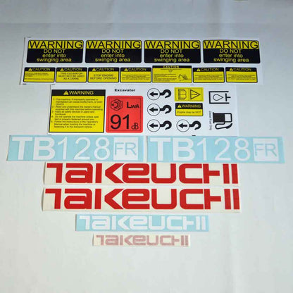 Takeuchi TB128FR Decal Sticker Kit
