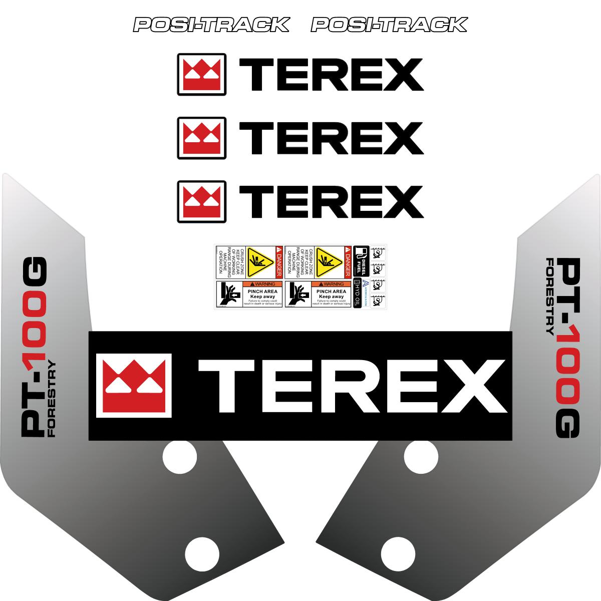 Terex PT100G Forestry Decal Kit - Skid Steer Tracked