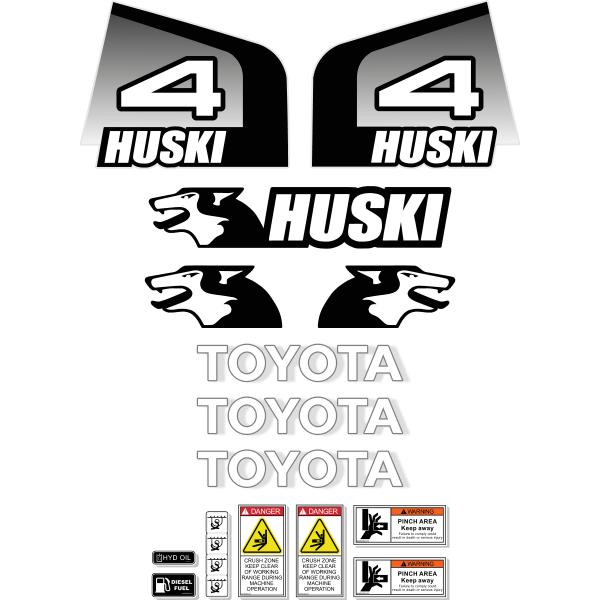 Toyota Huski 4SDK4 Later 5SDK Style Decal Kit - Skid Steer