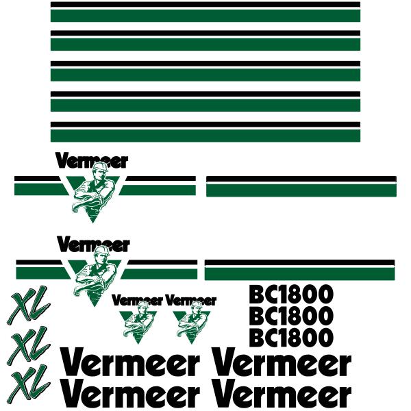 Vermeer BC1800 XL Old Style Decals - Wood Chipper