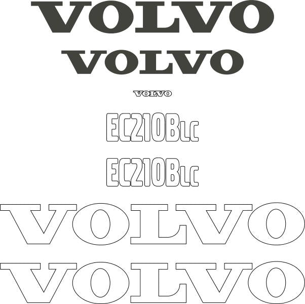 Volvo EC210B LC Decal Kit - Excavator
