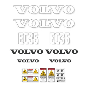 Volvo EC35 Decal Kit - Mini Excavator