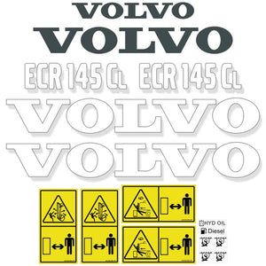 Volvo ECR145CL Decal Kit - Excavator