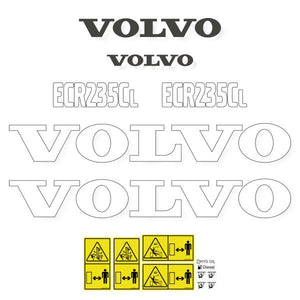 Volvo ECR235 CL Decal Kit - Excavator