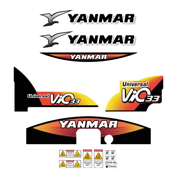 Yanmar Vio33U - 5 Decal Kit - Excavator