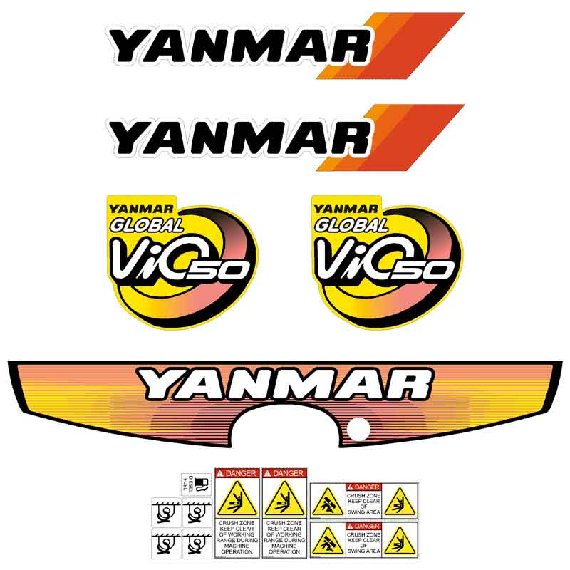 Yanmar Vio50-2 Decal Kit - Mini Excavator