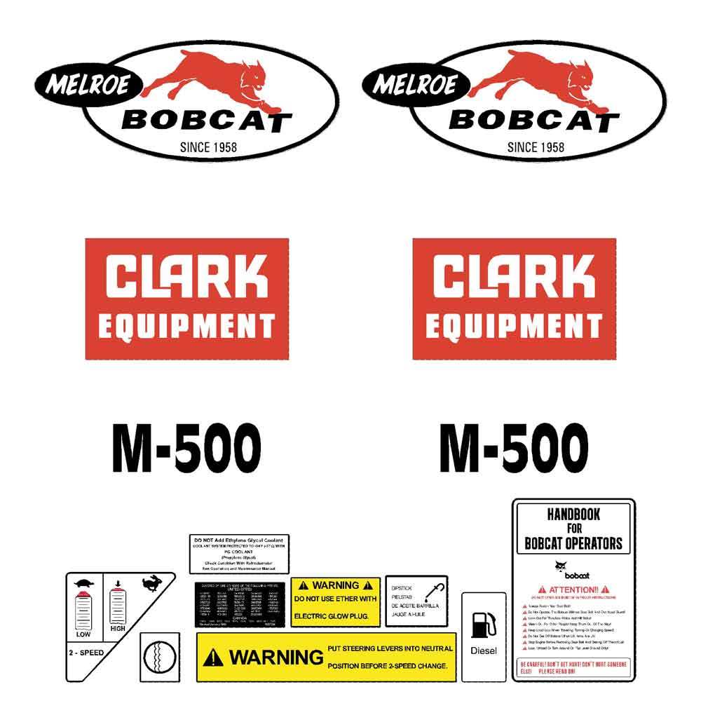 Bobcat Melroe M500 Decals Stickers 