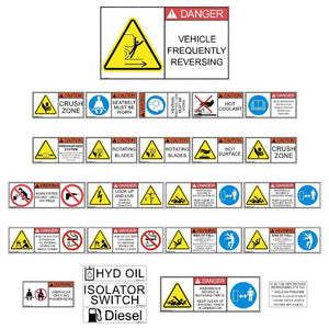 Dozer Safety Decals Stickers Kit