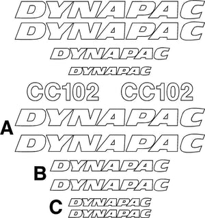 Dynapac CC102 Decals Stickers Set