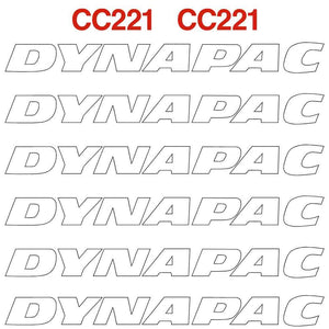 Dynapac CC221 Decals Stickers Set