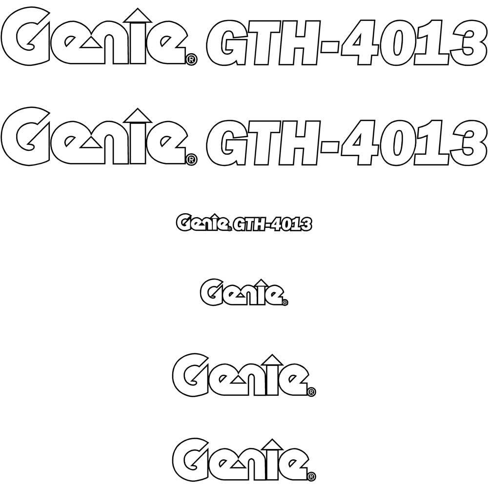 Genie GTH4013 Decals Stickers 