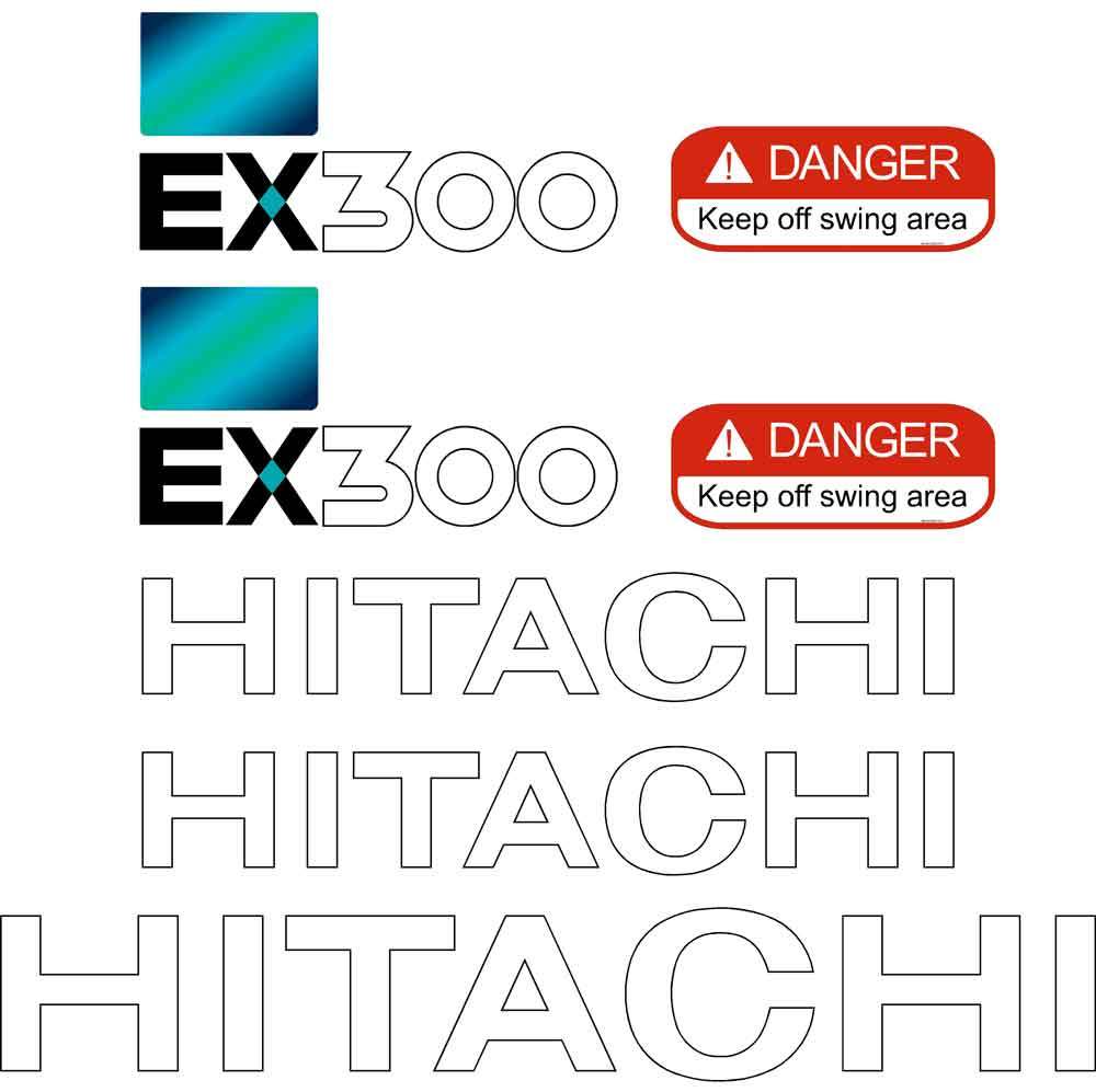 Hitachi EX300-5 Decals Stickers Set