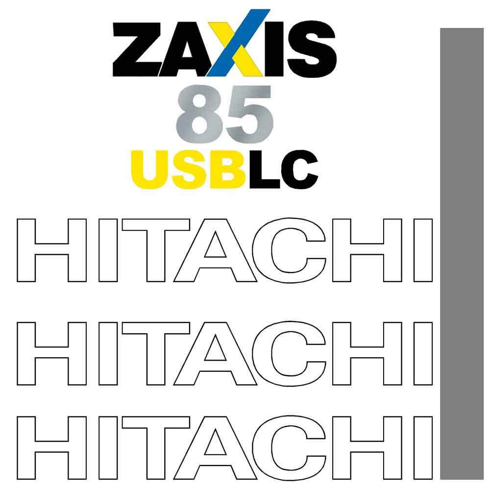 Hitachi ZX85USB LC - 3 Decals Stickers Set