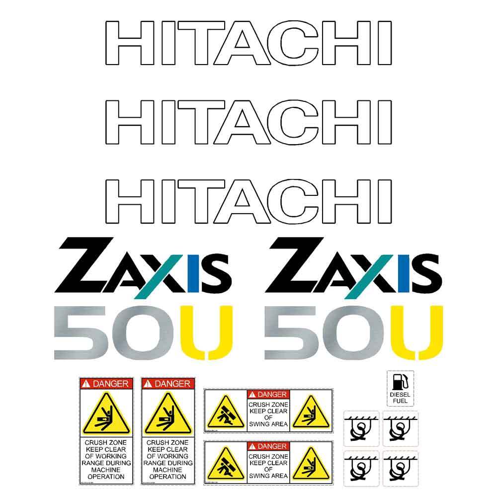Hitachi ZX50U-2 Decal Sticker Set