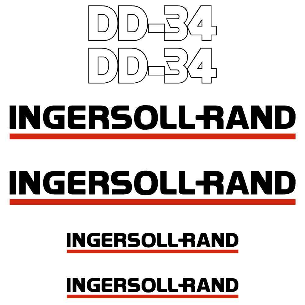 Ingersoll Rand DD34 Decal Sticker Set