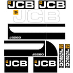 JCB JS260 Decals Stickers 