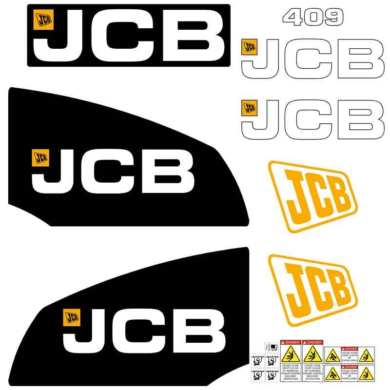 JCB 409B Decals Stickers Set