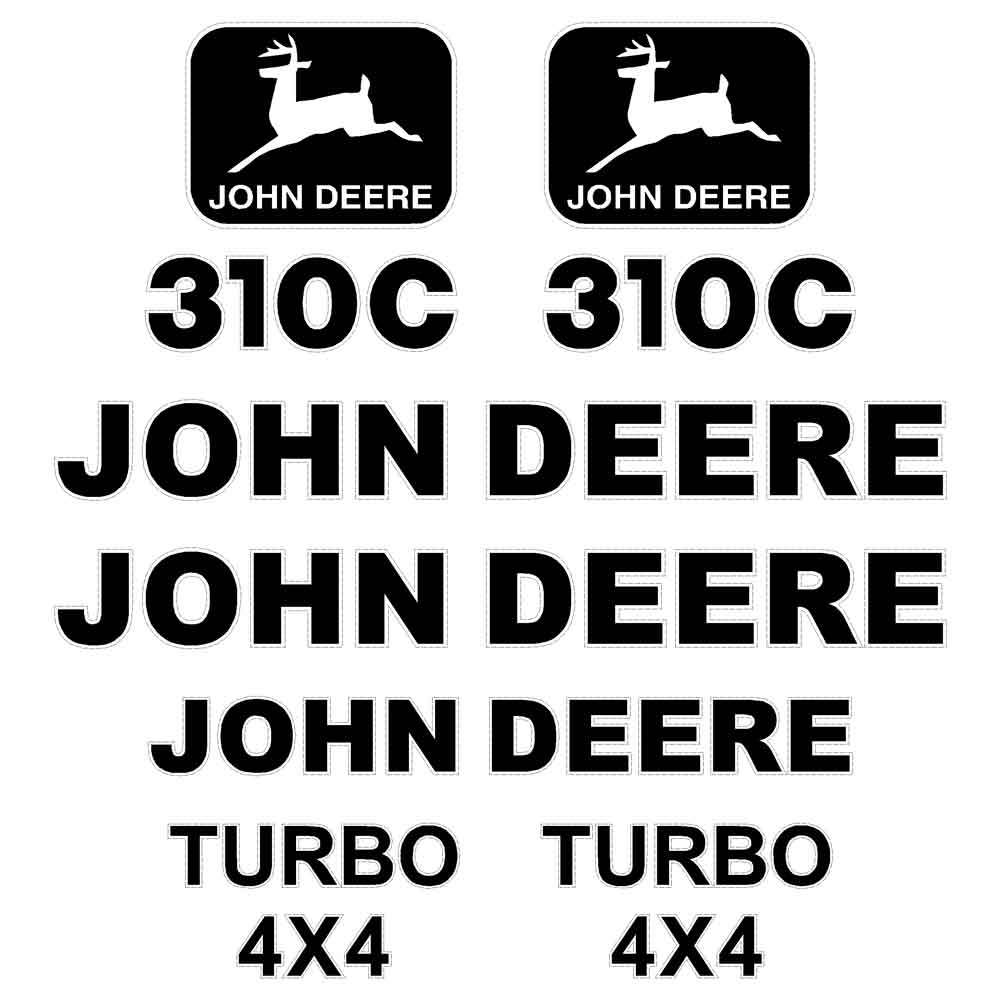 John Deere 310C Decals Stickers