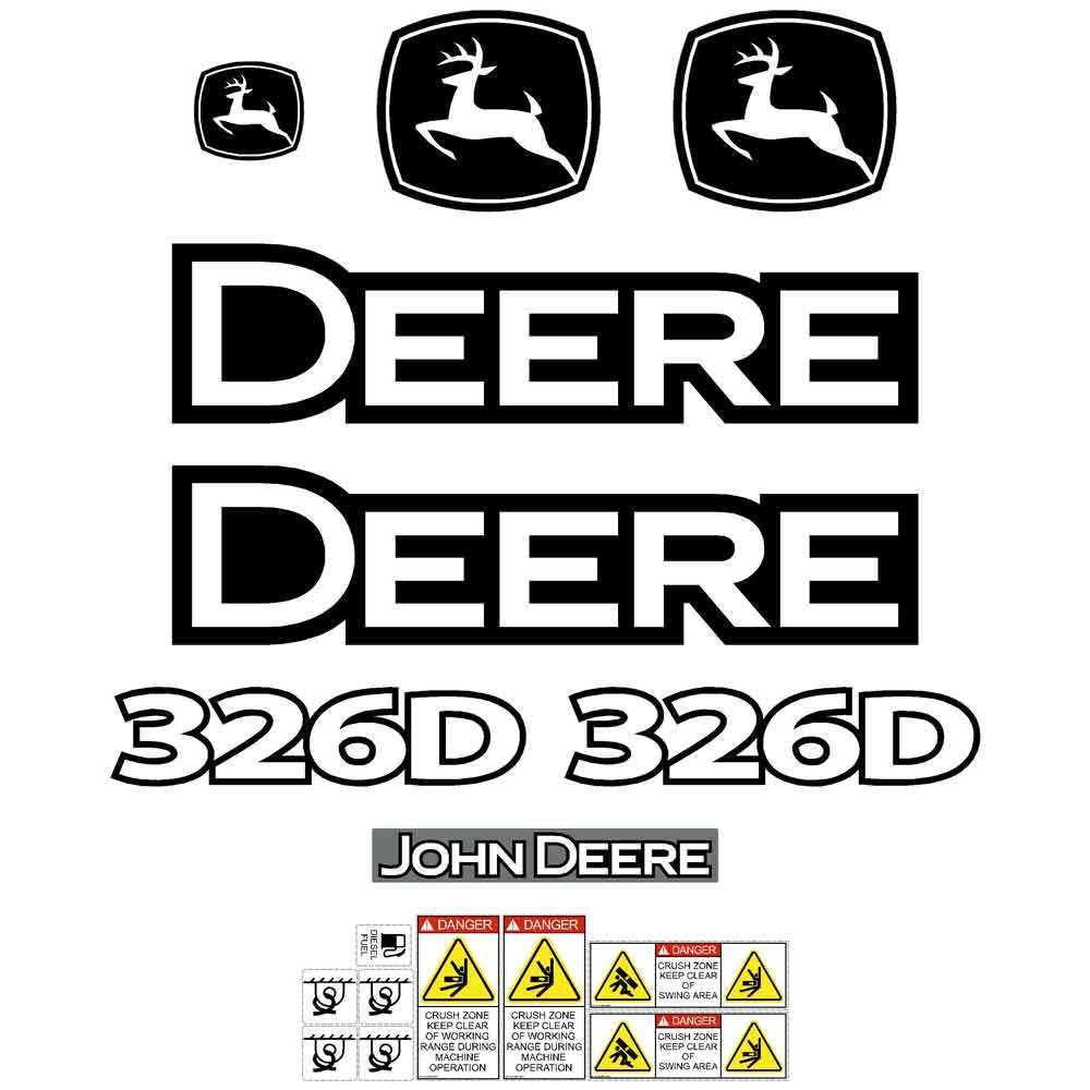 John Deere 326D Decal Sticker Set