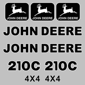 John Deere 210C Decal Sticker Set