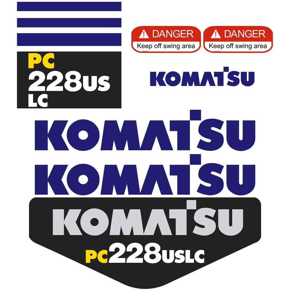 Komatsu PC228US-3EO Decals Stickers PC228USLC