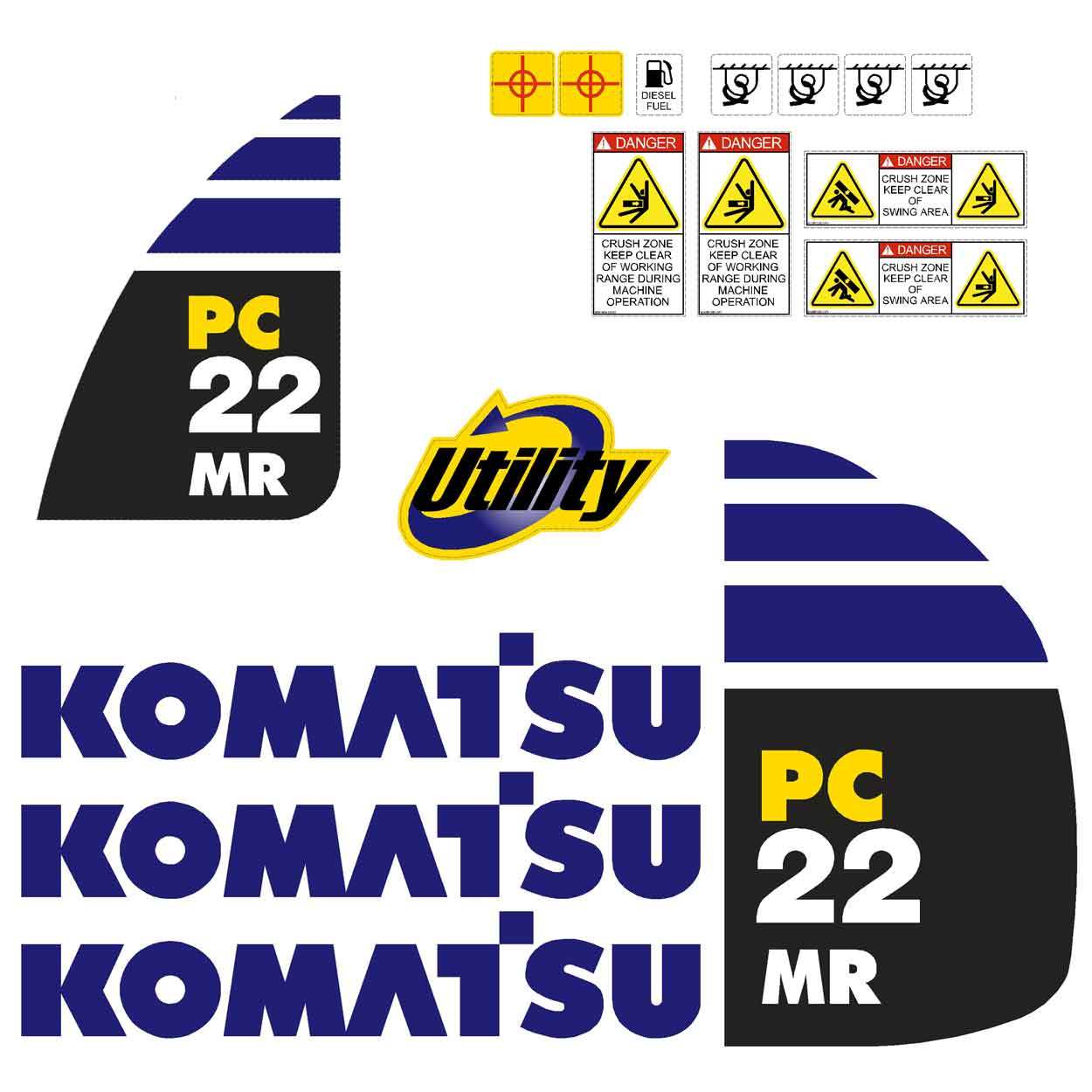 Komatsu PC22MR-3 Decals
