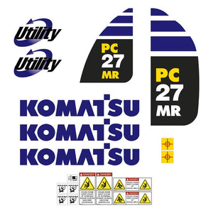 Komatsu PC27MR-3 Decals Stickers