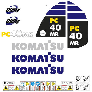 Komatsu PC40MR-2 Decal Sticker Set