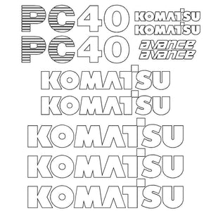 Komatsu PC40-7 Decal Sticker Set