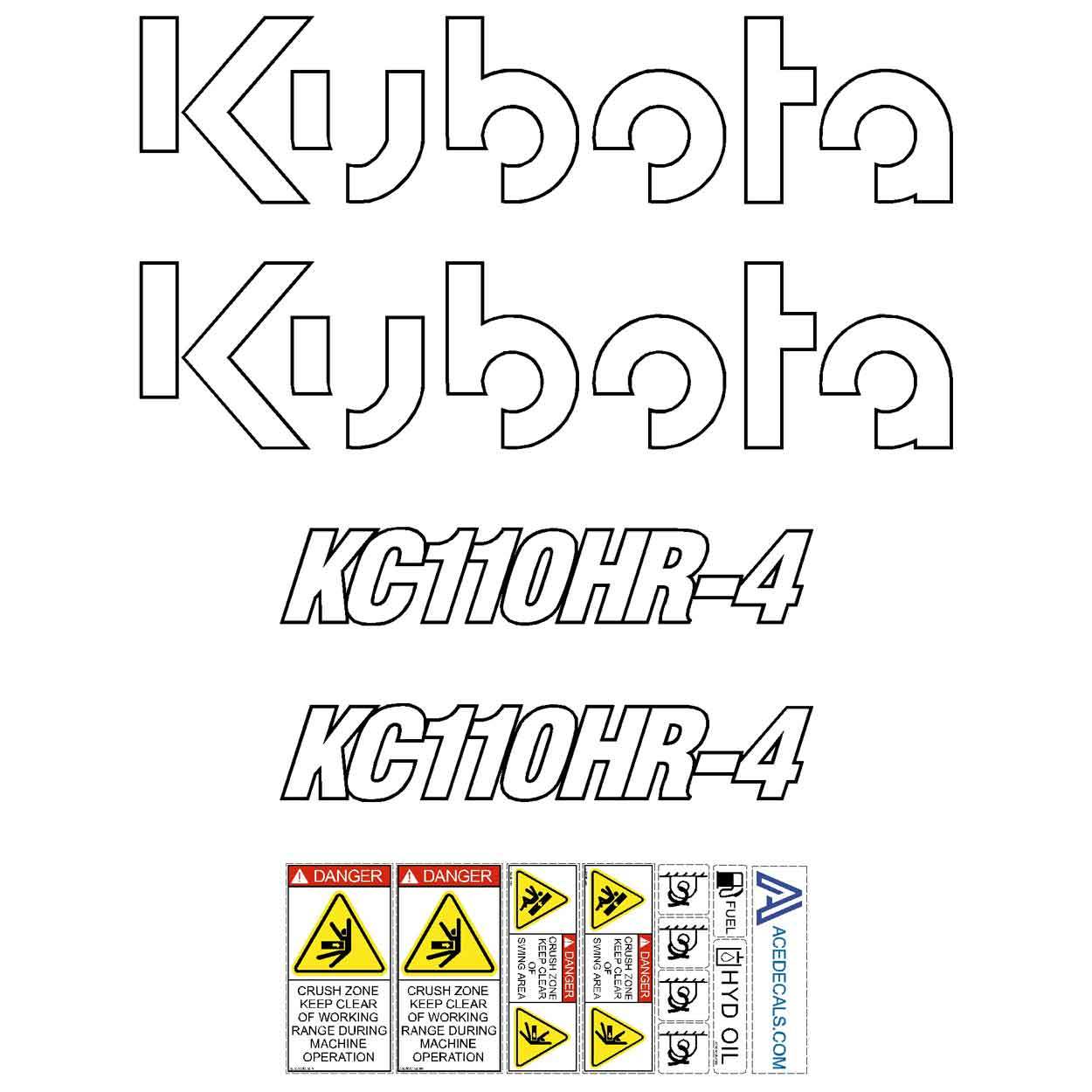 Kubota KC110HR-4 Decals 