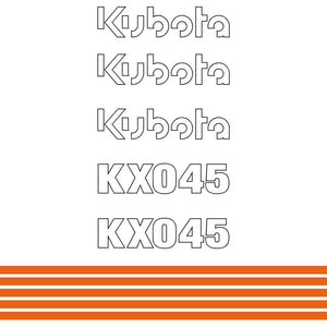 Kubota KX045 Decals Stickers 