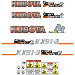 Kubota KX91-3 SS2 Decal Kit - Mini Excavator