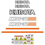 Kubota KX41-3v Decals Stickers