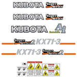 Kubota KX71-3  Decals Stickers 