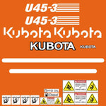 Kubota U45-3 Decal Sticker Set