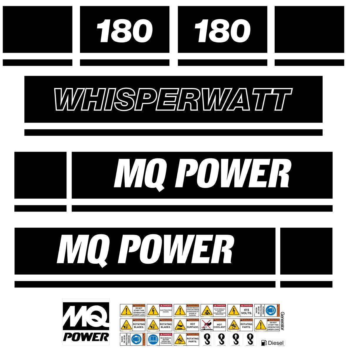 Multiquip DCA180 Decal Kit - Generator
