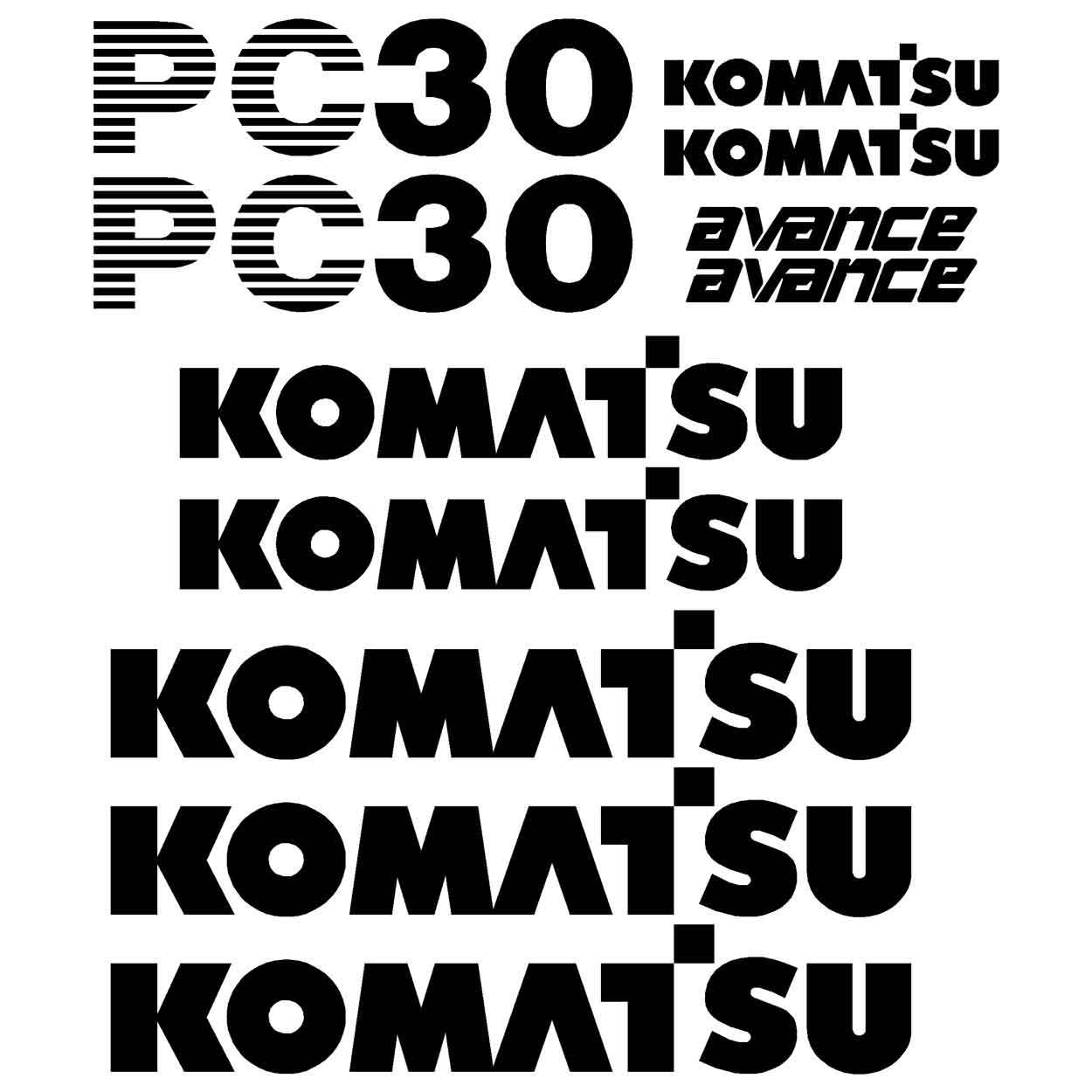 Komatsu PC30-7 Decals