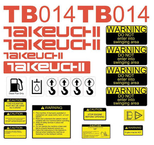 Takeuchi TB014 Decal Sticker Kit