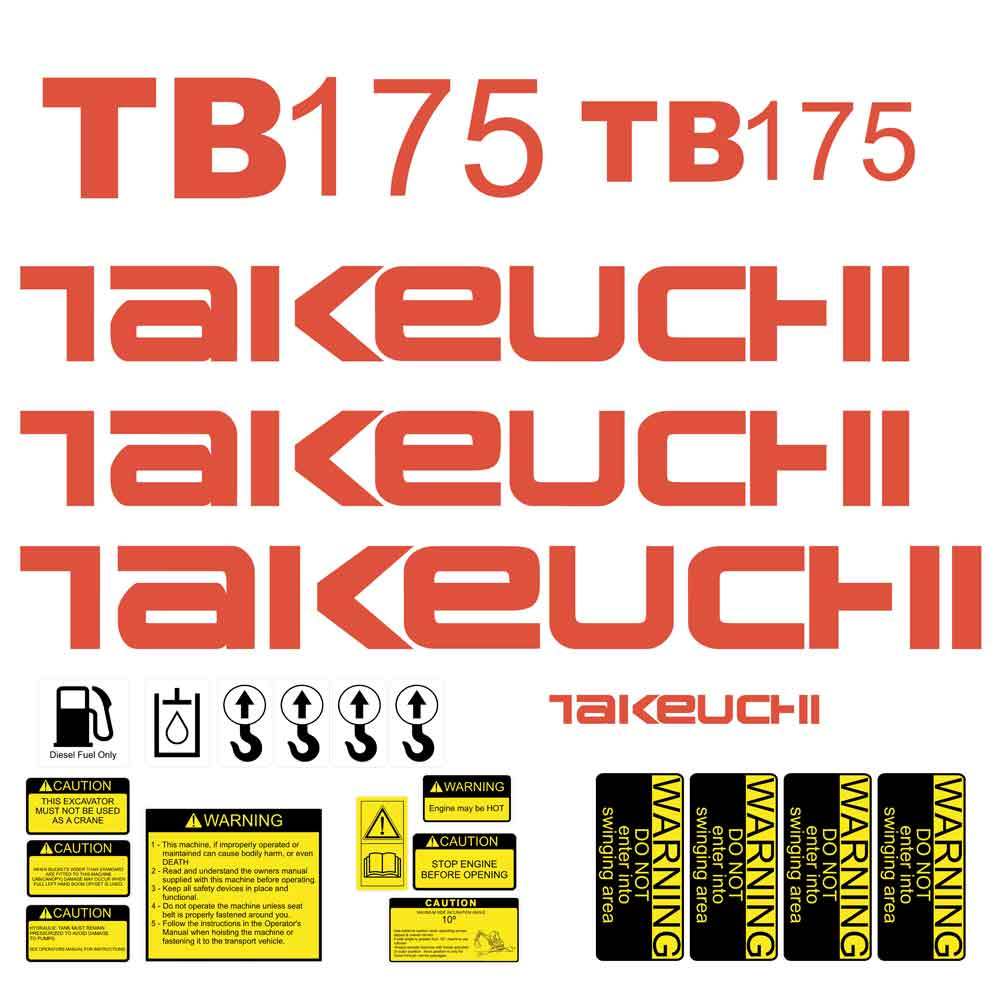 Takeuchi TB175 Decal Sticker Kit