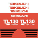 Takeuchi TL130 Decal Sticker Kit