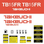 Takeuchi TB15FR Decal Sticker Kit