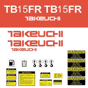 Takeuchi TB15FR Decal Sticker Kit