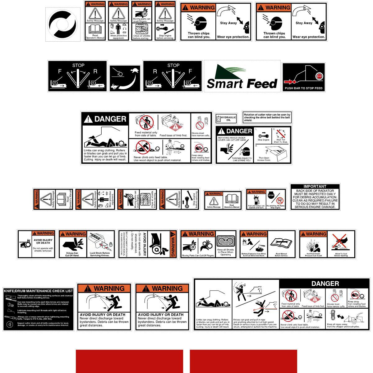Vermeer Safety Decals - Wood Chipper